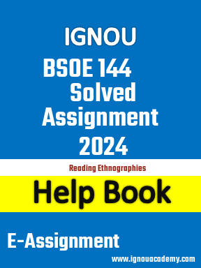 IGNOU BSOE 144 Solved Assignment 2024